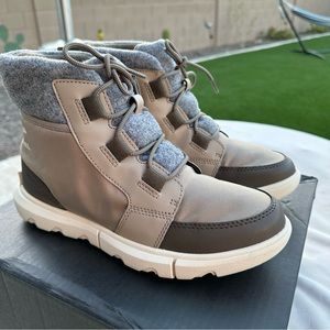 Sorel Womens Explorer Next Carnival Felt WP - Omega Taupe size 8